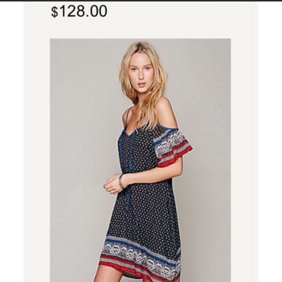 Free People Printed Cold Shoulder Dress - Picture 4 of 6